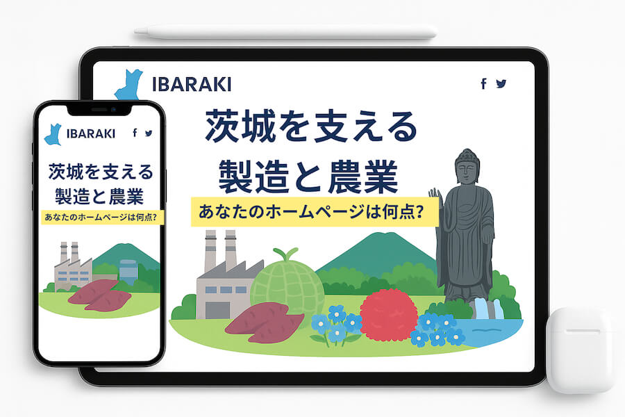 茨城を支える製造と観光のホームページデザイン